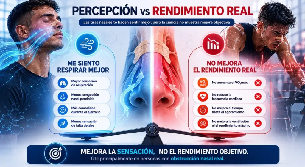 Las tiras nasales mejoran el rendimiento físico