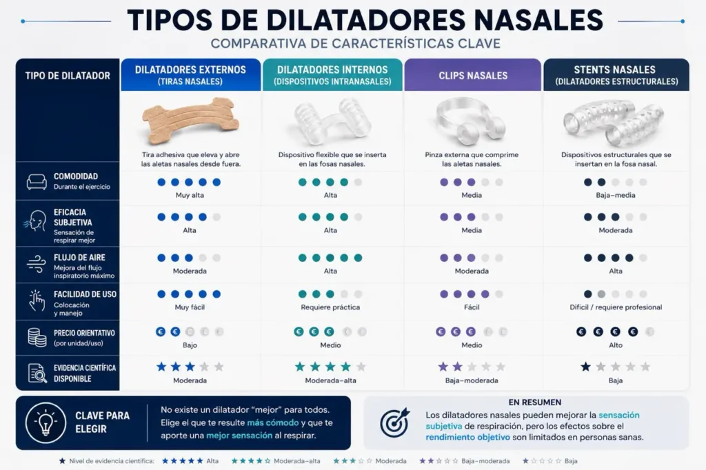Tipos de dilatadores nasales