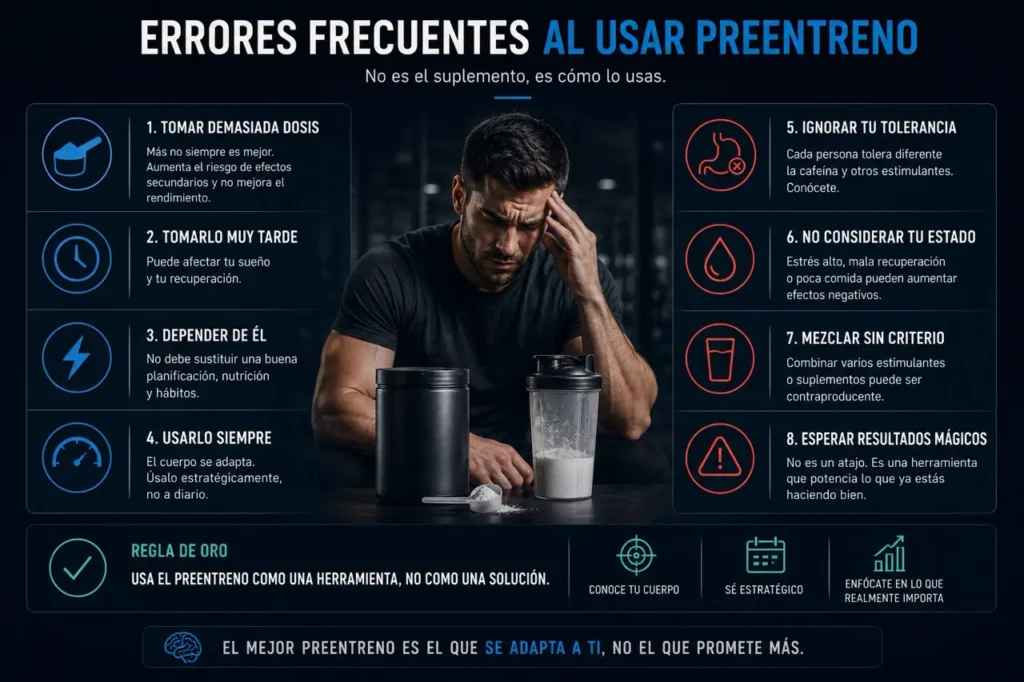 errores frecuentes al usar preentreno