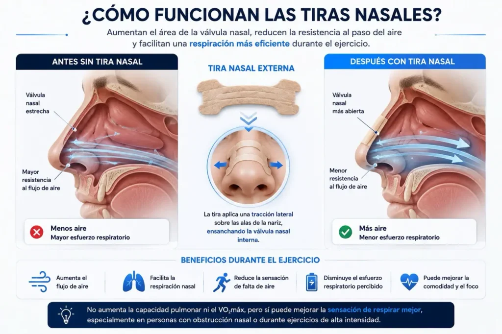 ¿Qué son las tiras nasales y por qué se usan en el deporte?