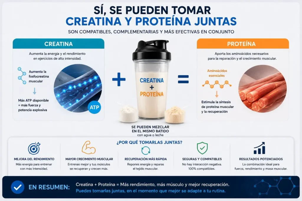 creatina y proteina se pueden tomar juntas