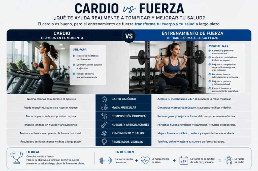 cardio vs fuerza entrenamiento mujeres