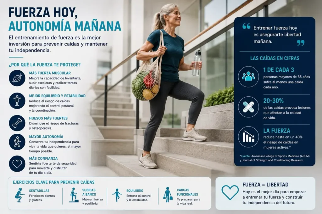 prevención caidas y lesiones mujeres entrenamiento
