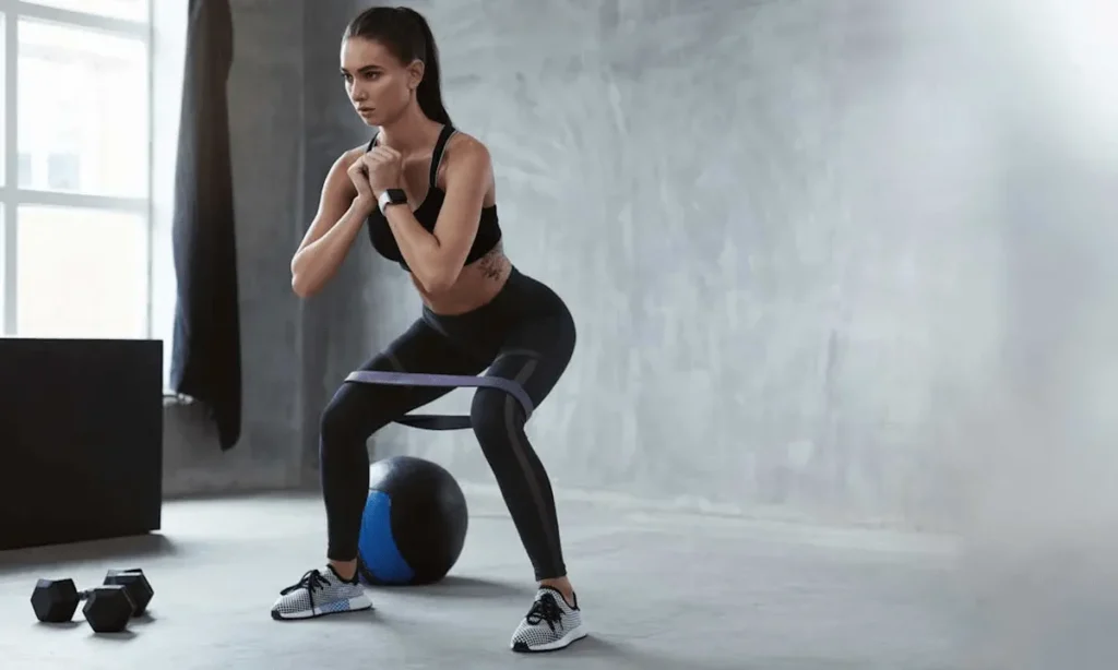 Monster walks con banda para activar el glúteo medio