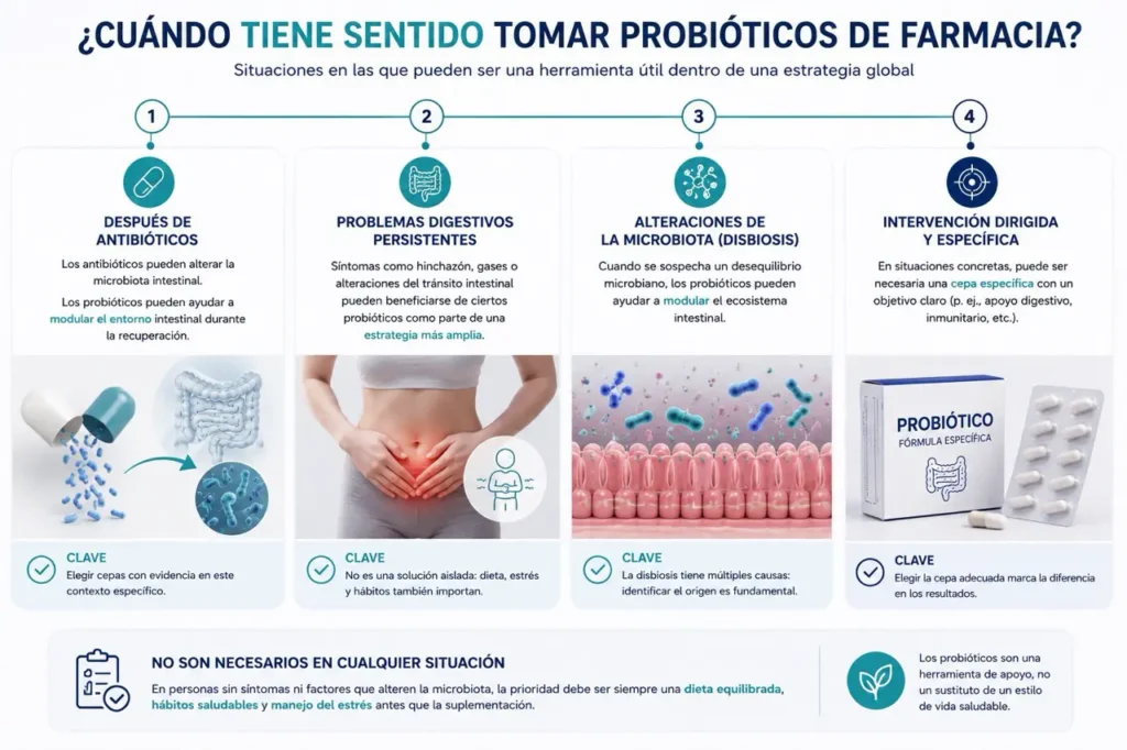 Cuándo tiene sentido tomar probióticos de farmacia
