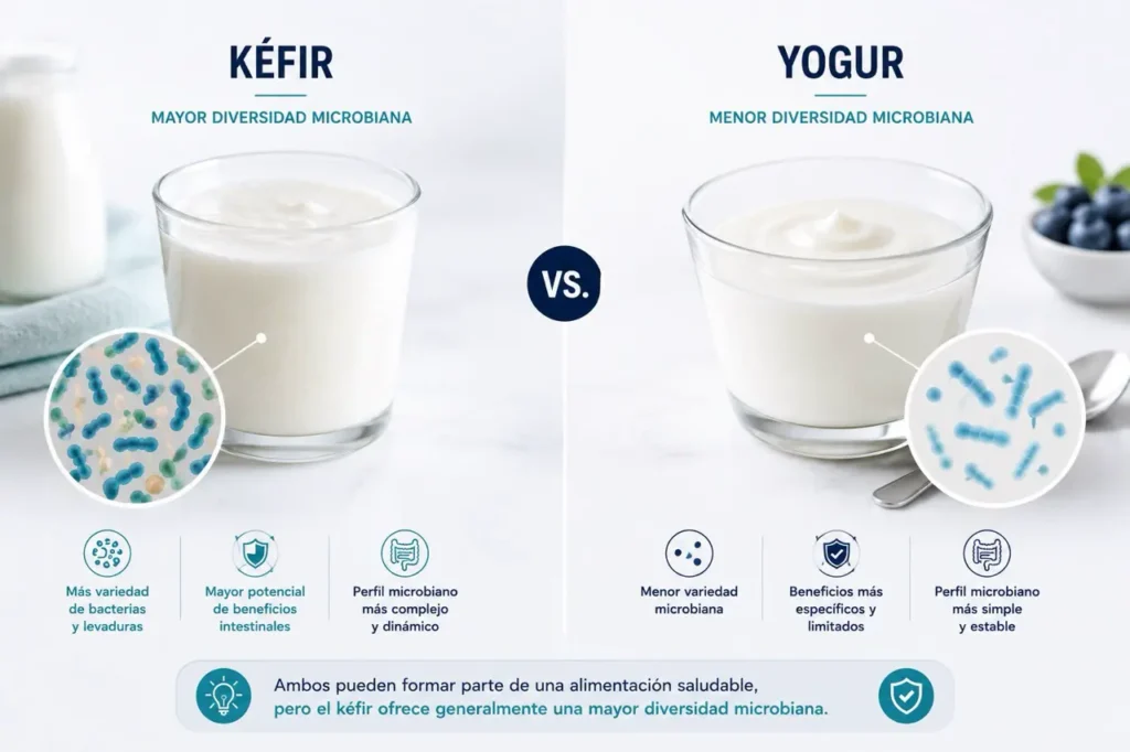 Diferencias entre kéfir y yogur