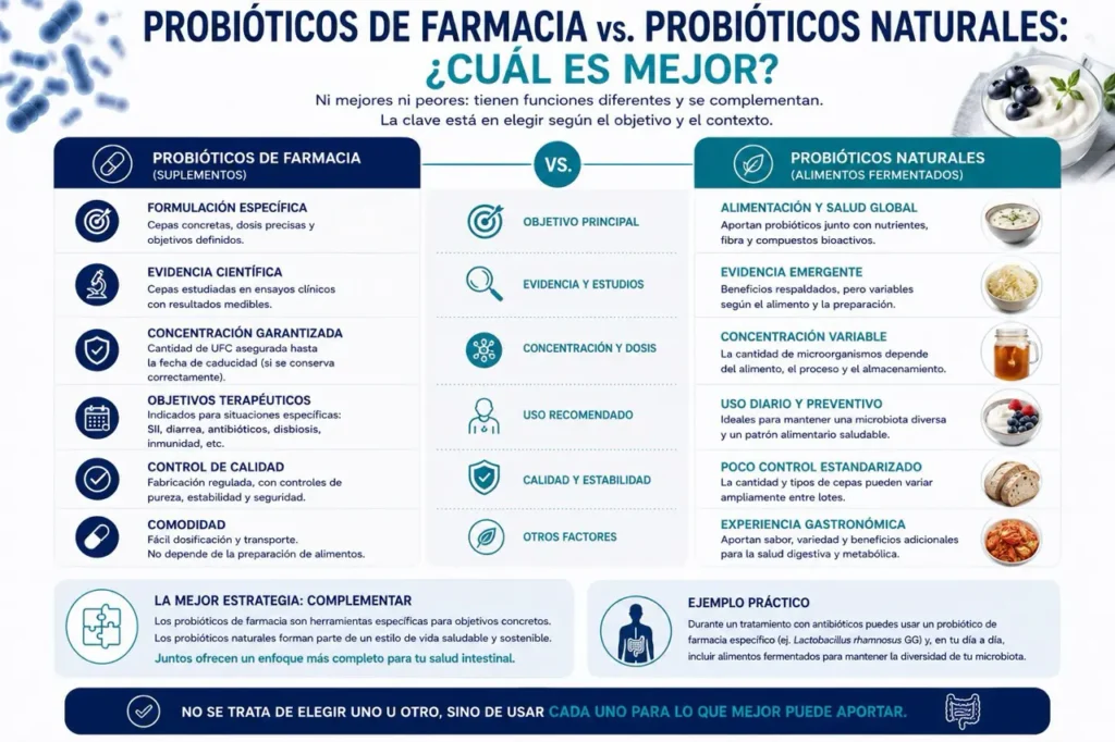 Probióticos de farmacia vs. probióticos naturales cuál es mejor