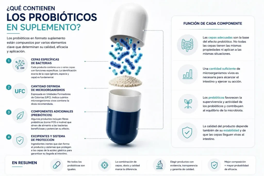 Qué contienen los probióticos en suplemento