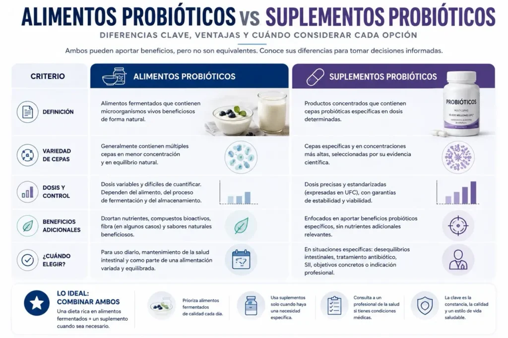 Son mejores los probióticos naturales o los suplementos