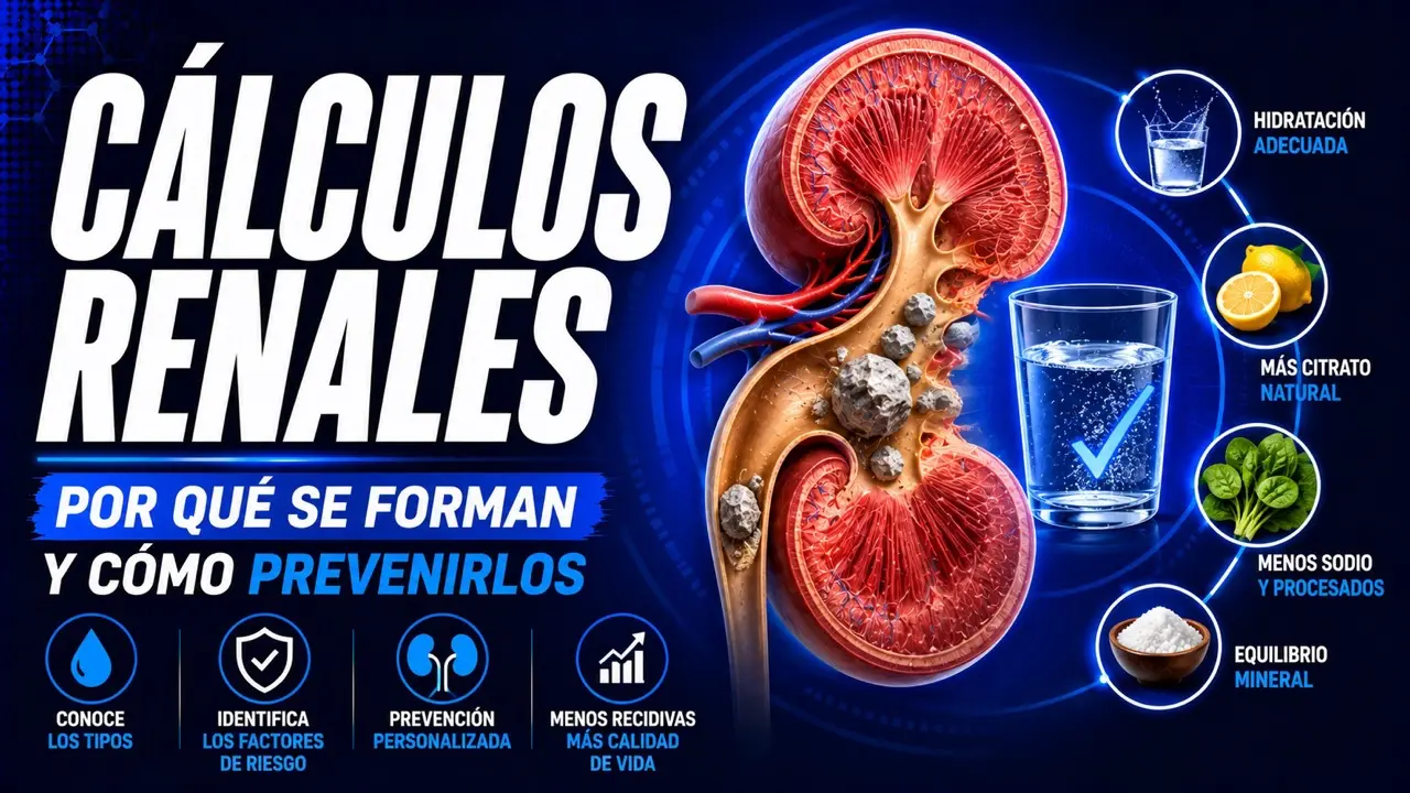 Cálculos renales: tipos, por qué se forman y alimentación para prevenirlos
