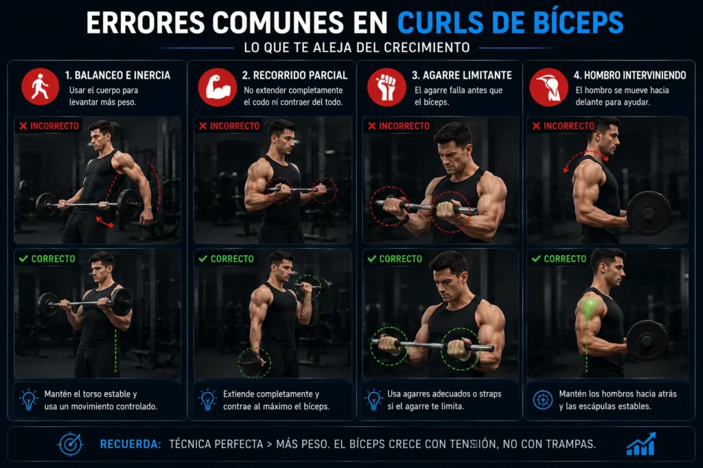 errores curl de bíceps