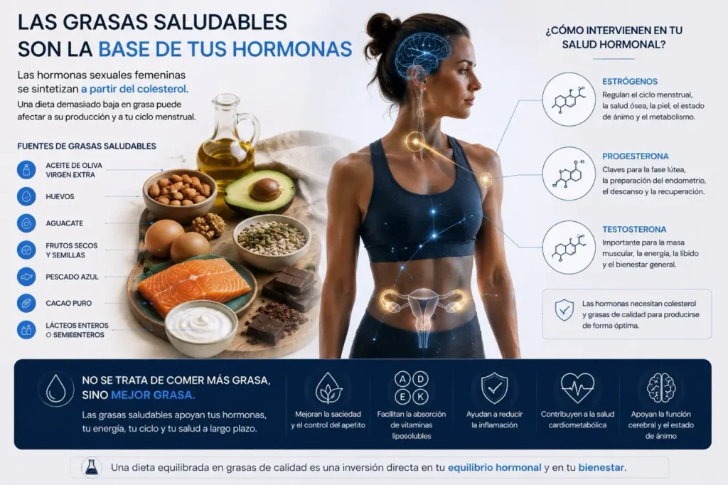 grasas saludables hormonas femeninas