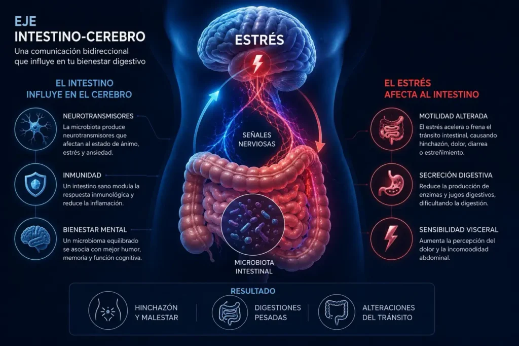 hinchazón abdominal estrés