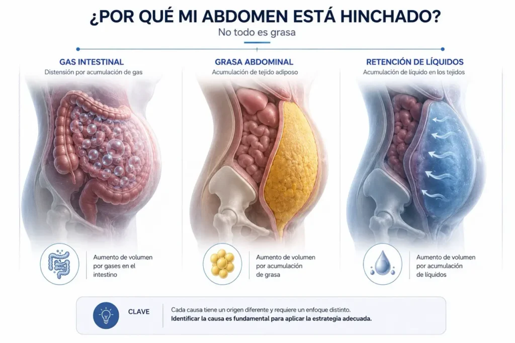hinchazón abdominal y aumento de peso en tamaño grande