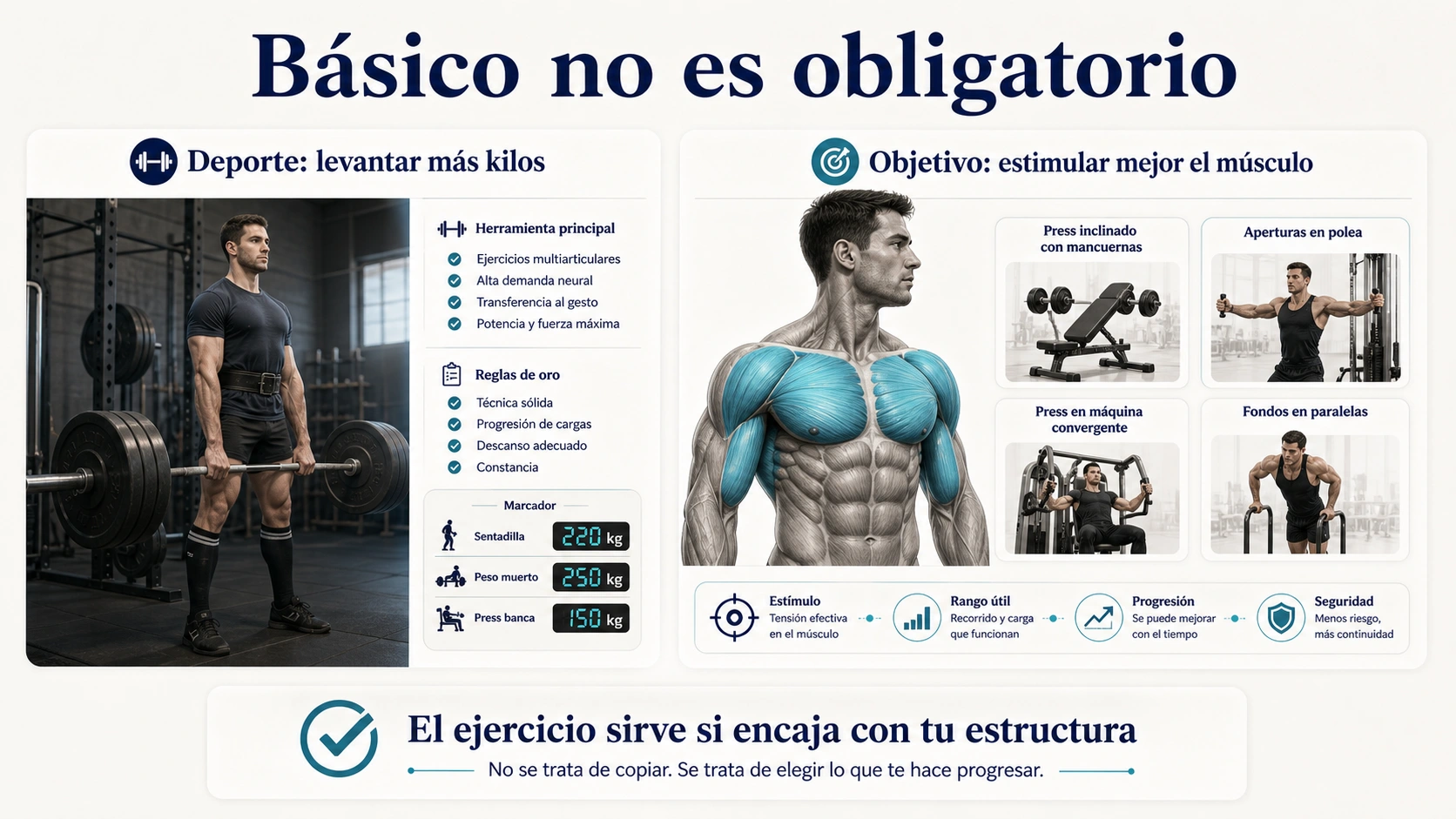 Basicos no obligatorios en culturismo natural comparando powerlifting con hipertrofia