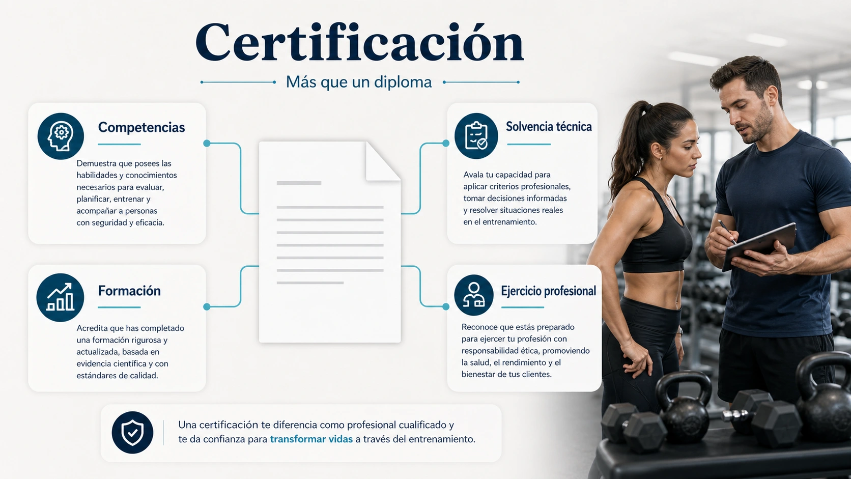 Certificacion de entrenador personal con competencias formacion solvencia tecnica y ejercicio profesional