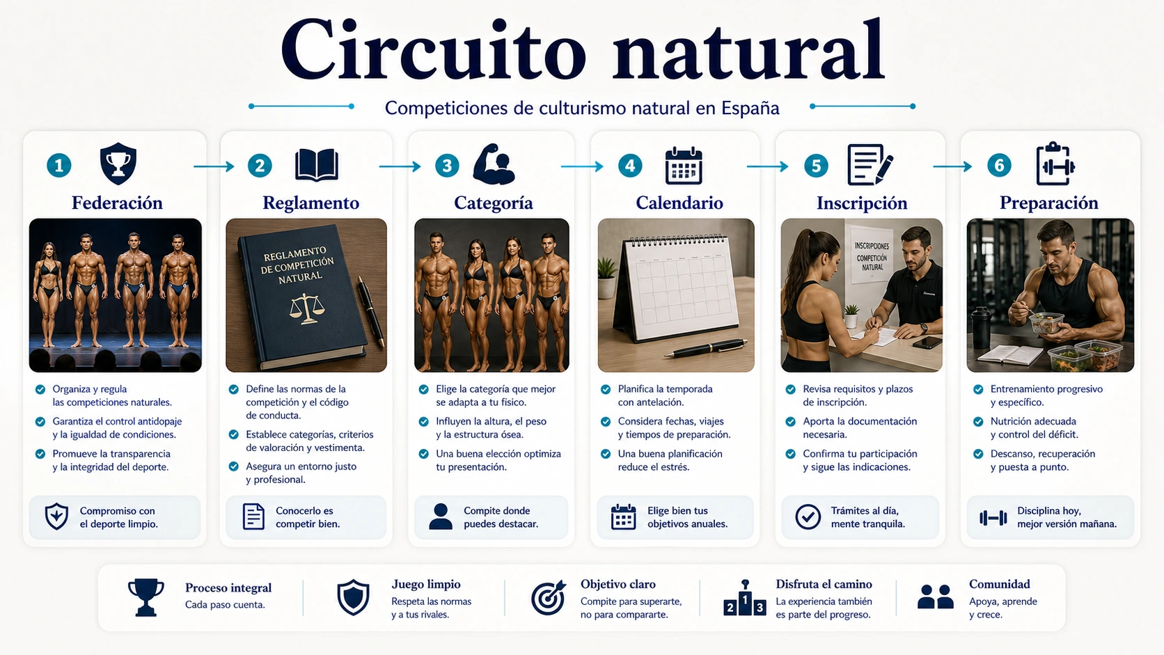 Circuito natural de campeonatos de culturismo con federacion reglamento categoria calendario inscripcion y preparacion