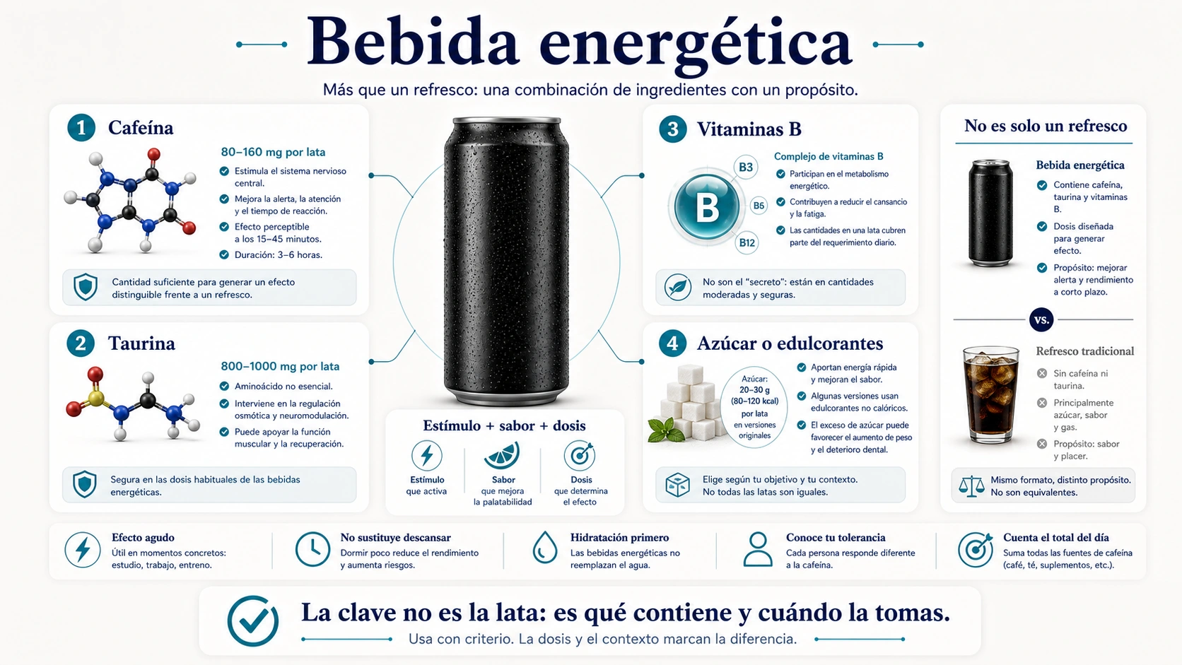 Bebida Monster como bebida energetica con cafeina taurina vitaminas B azucar o edulcorantes