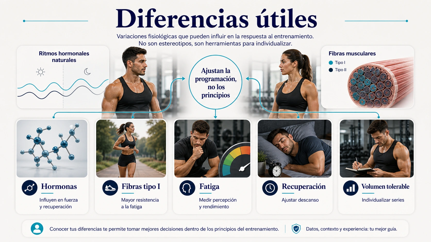 Diferencias fisiologicas utiles en entrenamiento de mujeres y hombres con hormonas fibras tipo uno fatiga recuperacion y volumen tolerable