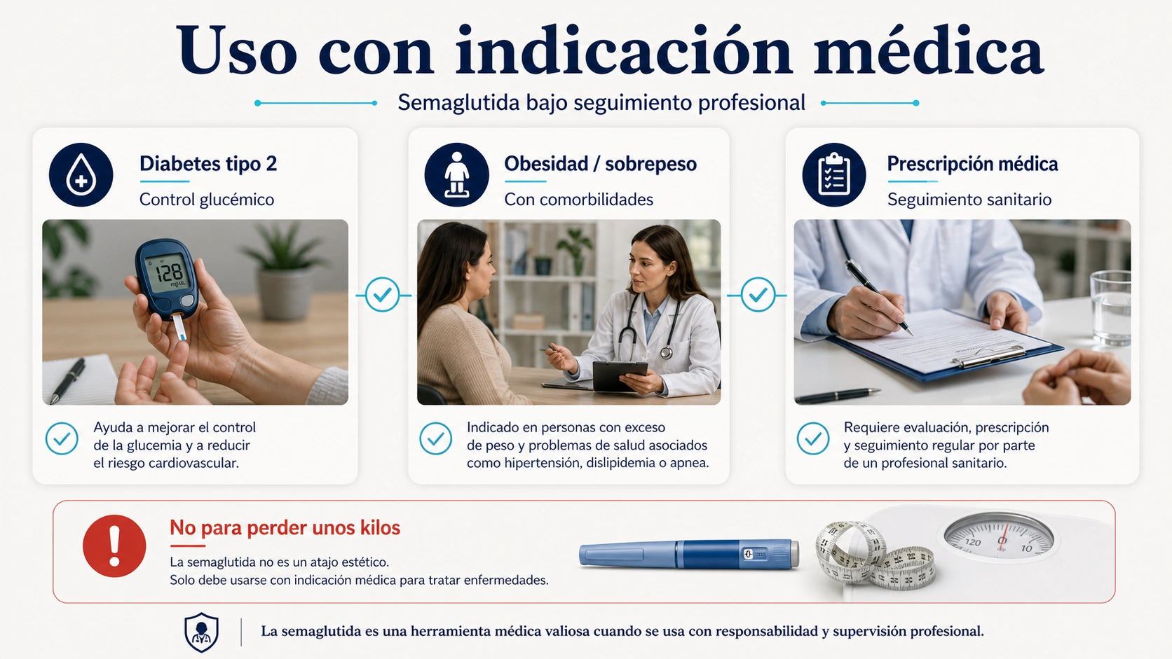 Uso con indicacion medica de semaglutida en diabetes tipo dos obesidad o sobrepeso con comorbilidades y prescripcion medica