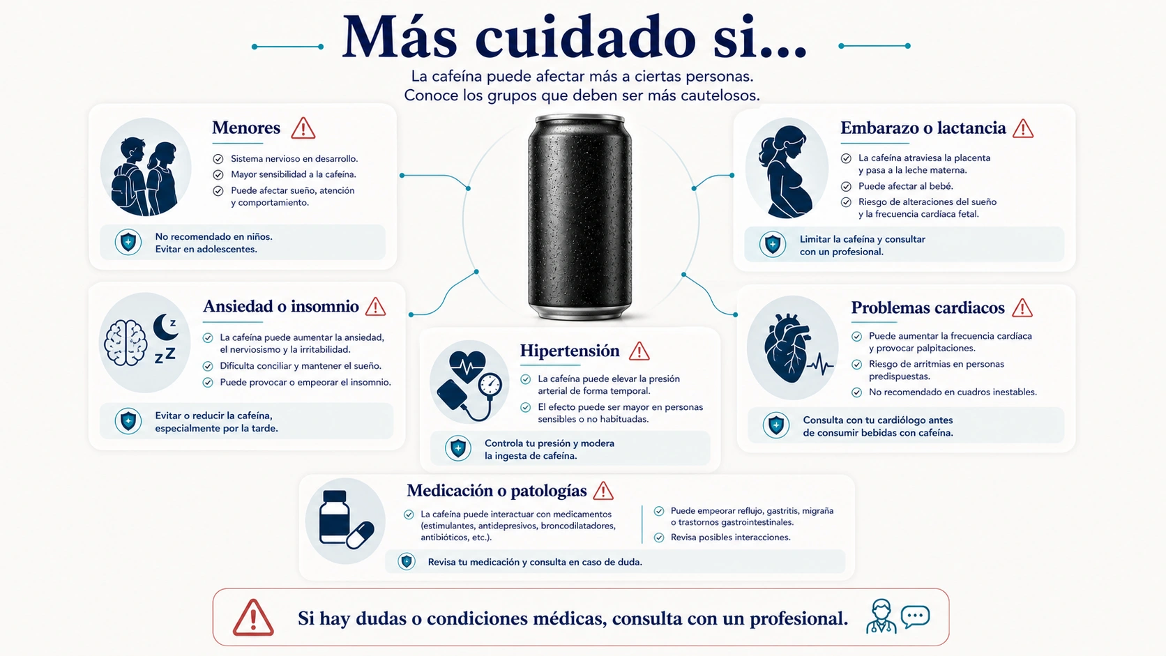 Grupos que deben tener mas cuidado con Monster menores embarazo ansiedad insomnio hipertension y problemas cardiacos