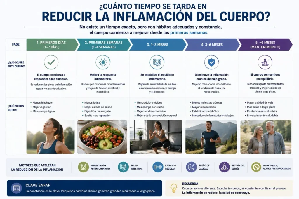 Cuánto tiempo se tarda en reducir la inflamación del cuerpo
