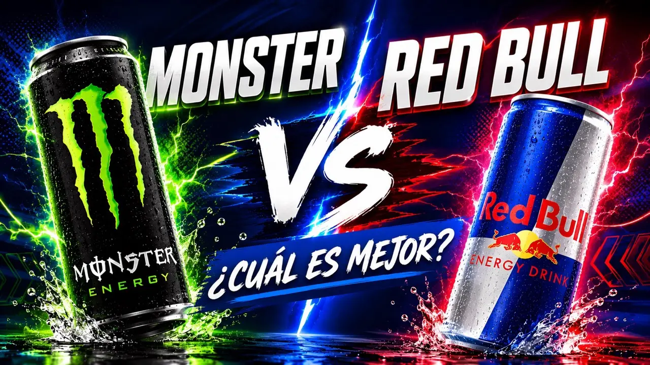 Monster vs Red Bull diferencias, cafeína y cuál es mejor