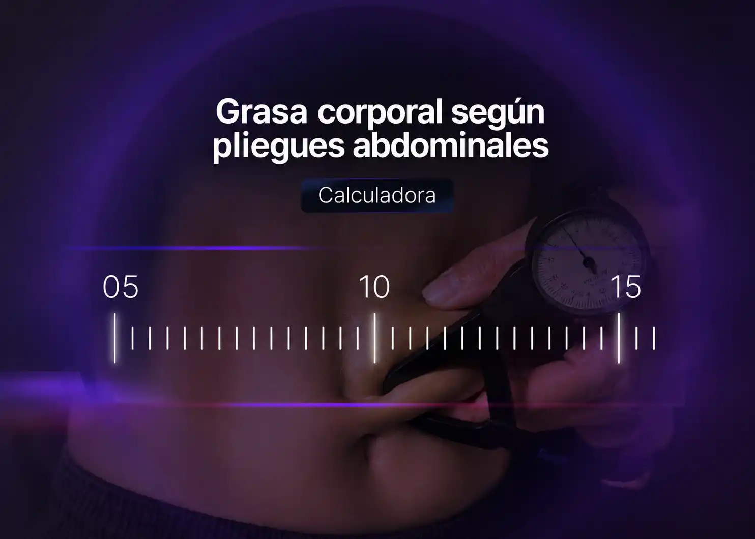 Calculadora de grasa corporal según pliegues abdominales (plicómetro)