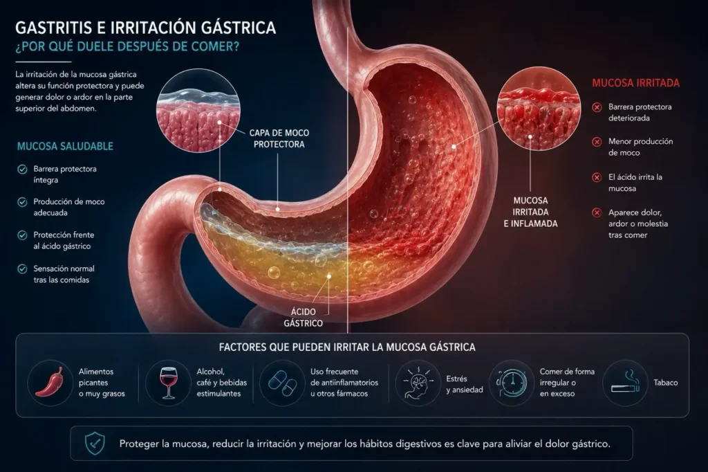 dolor abdominal irritación del estómago