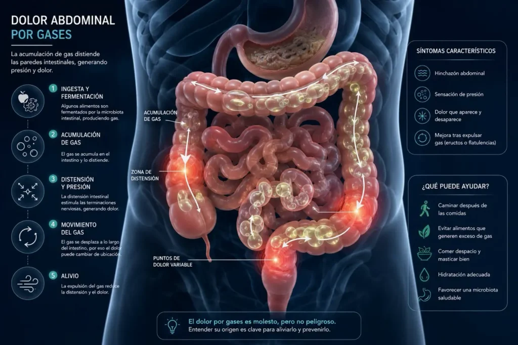 identificar dolor abdominal por gases