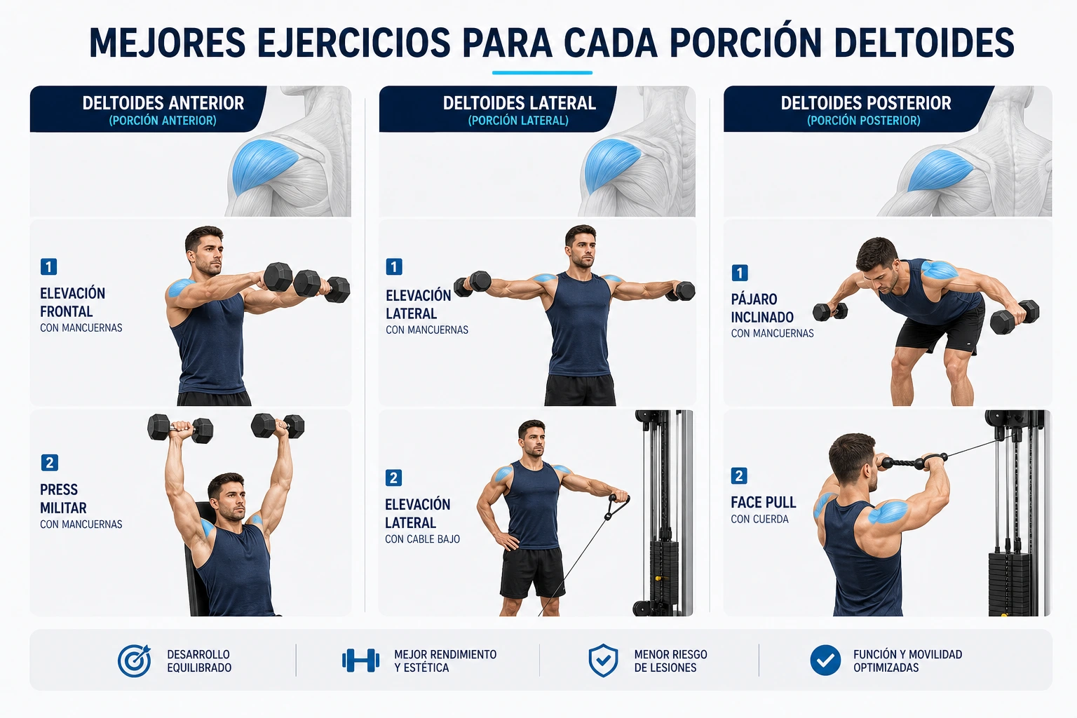 Imagen anatómica sobre mejores ejercicios deltoides por porcion