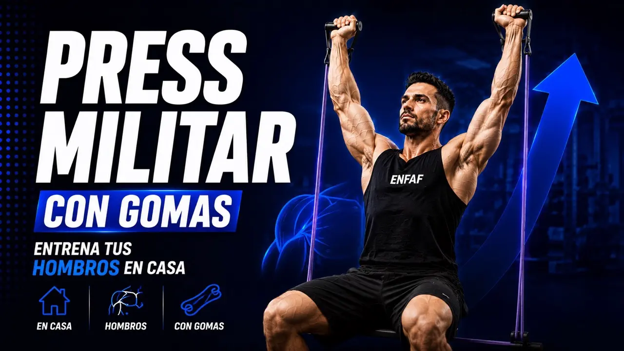 press militar con gomas o bandas elásticas