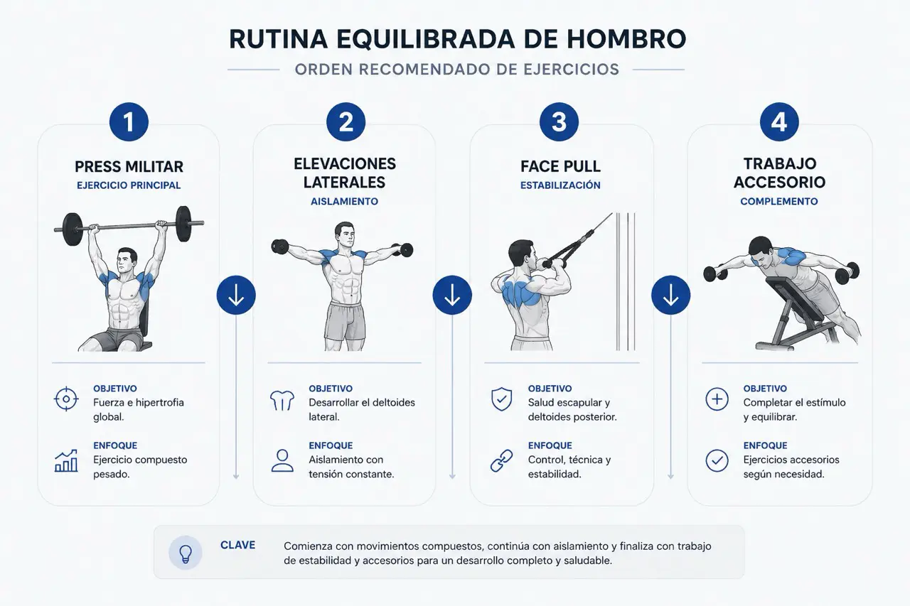 Timeline para programar un entrenamiento equilibrado de hombro