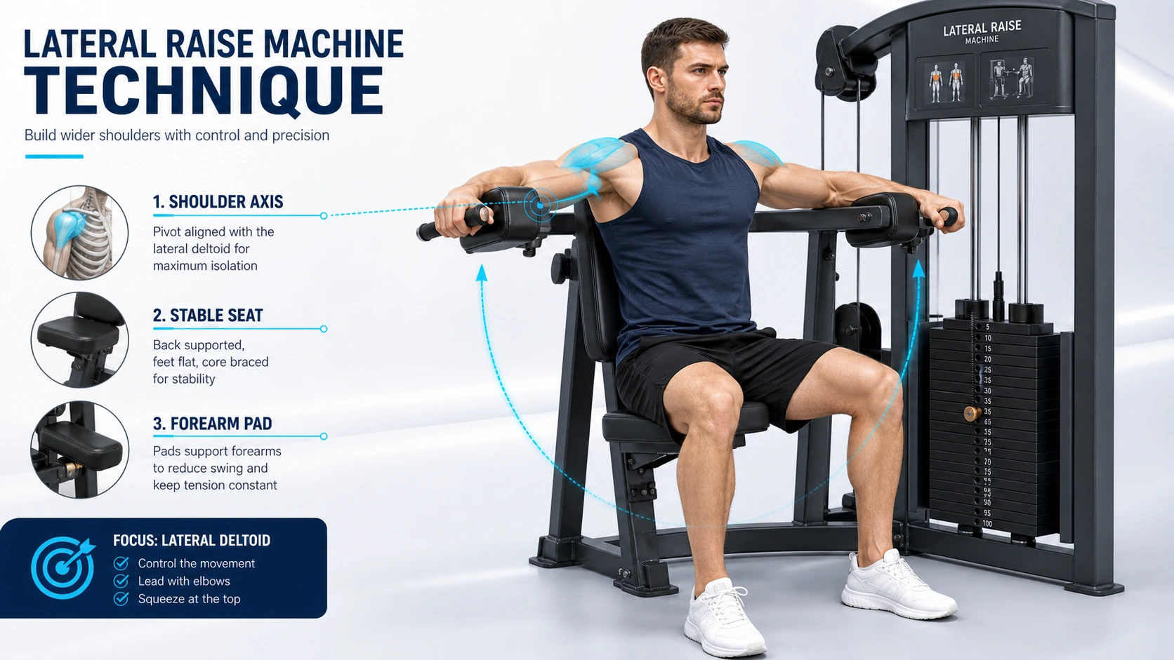 Imagen técnica sobre técnica elevaciones laterales máquina