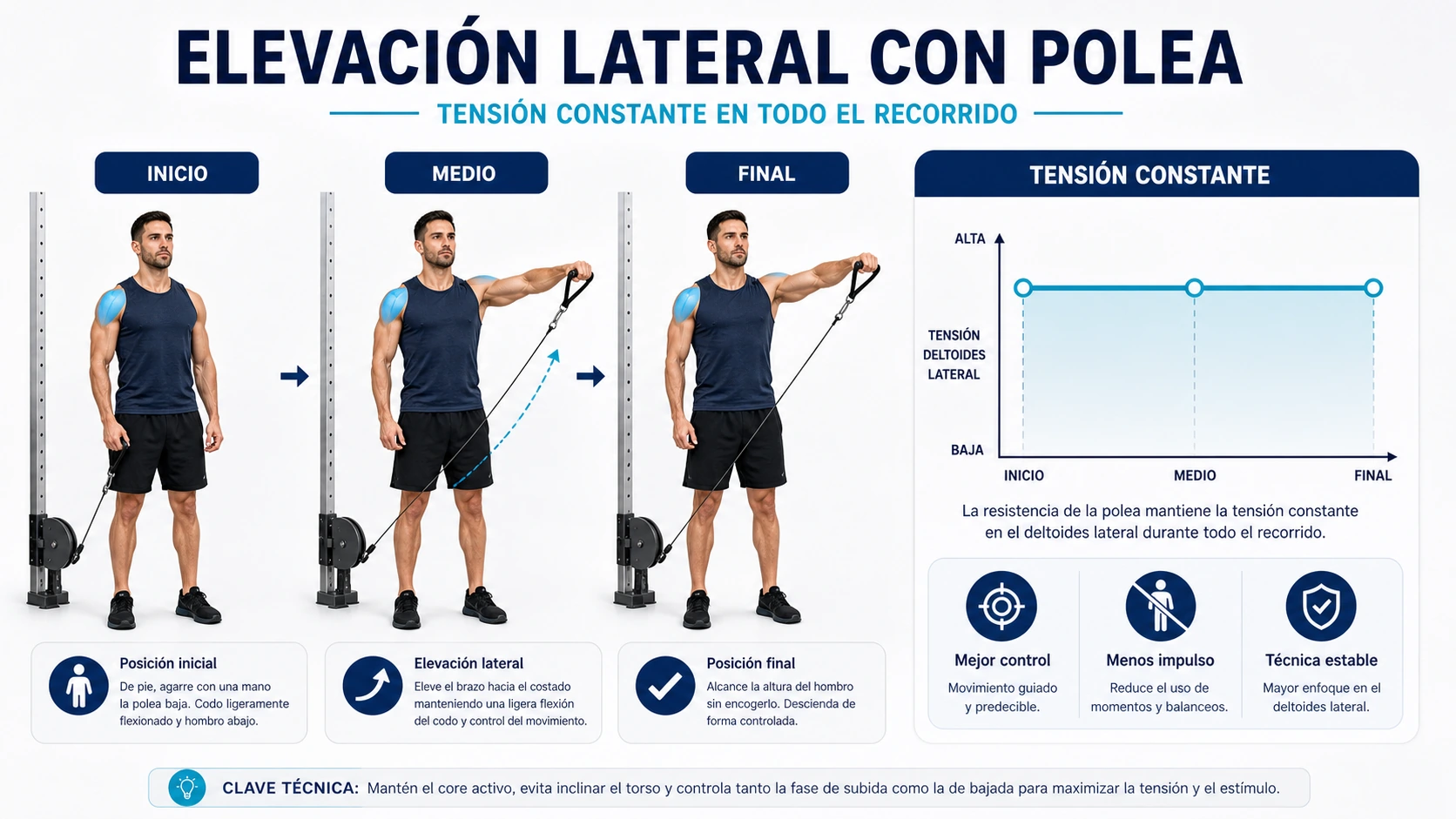 Imagen técnica sobre tensión constante rom polea