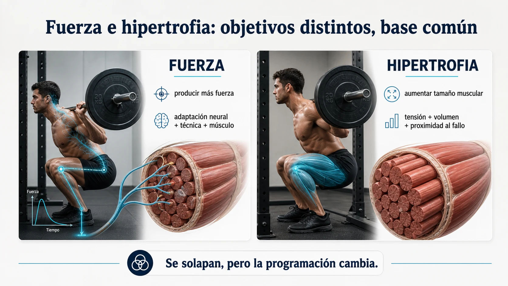 Comparación entre fuerza e hipertrofia