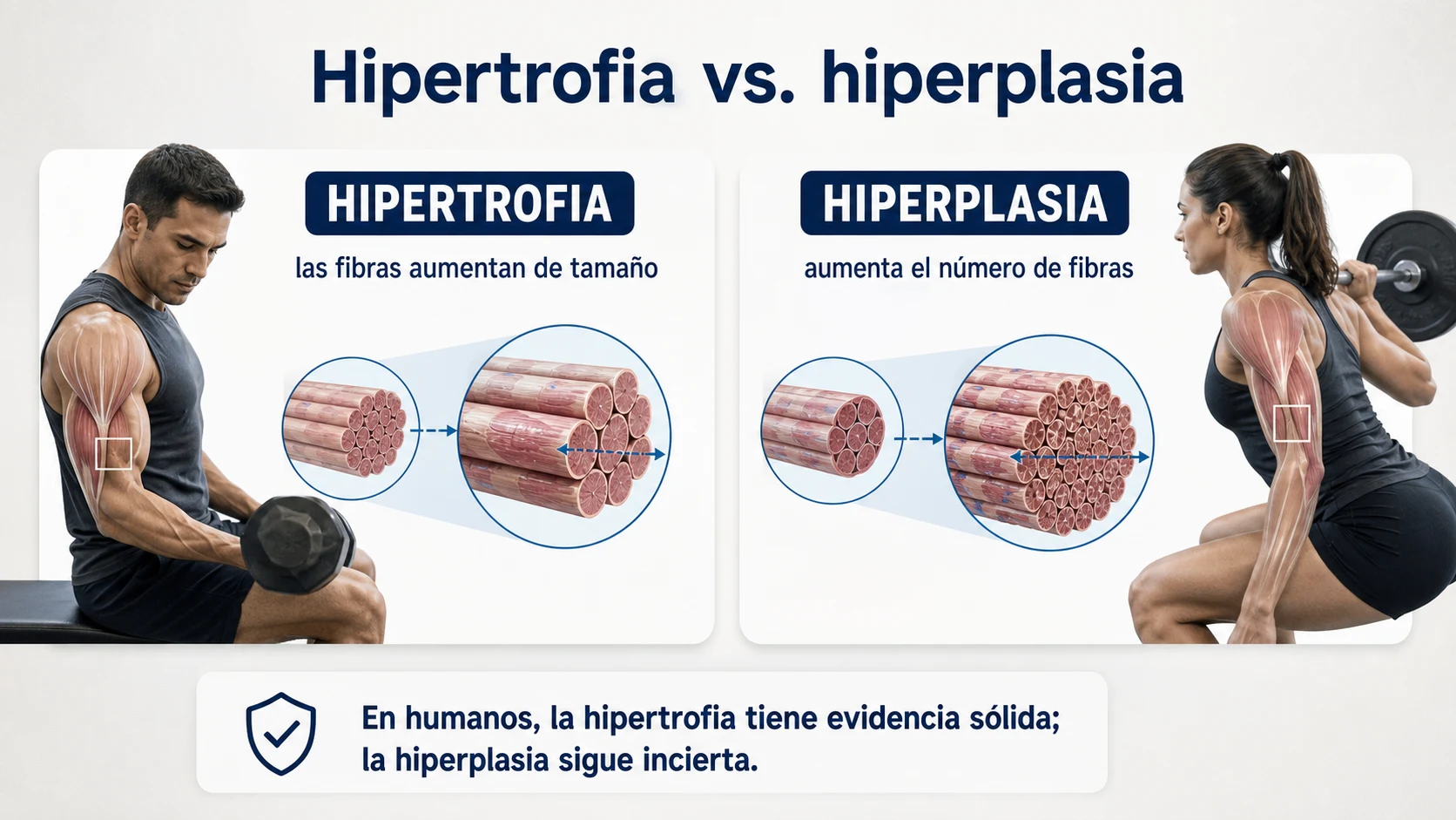 Diferencia entre hipertrofia e hiperplasia muscular