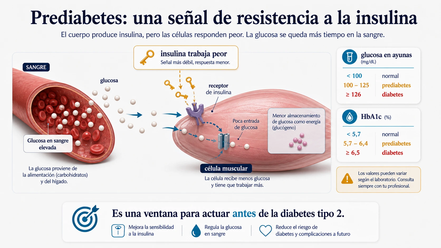 Prediabetes como resistencia a la insulina con valores de glucosa en ayunas y hemoglobina glicosilada