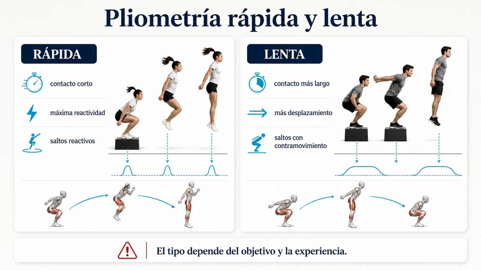 Diferencias entre pliometría rápida y lenta