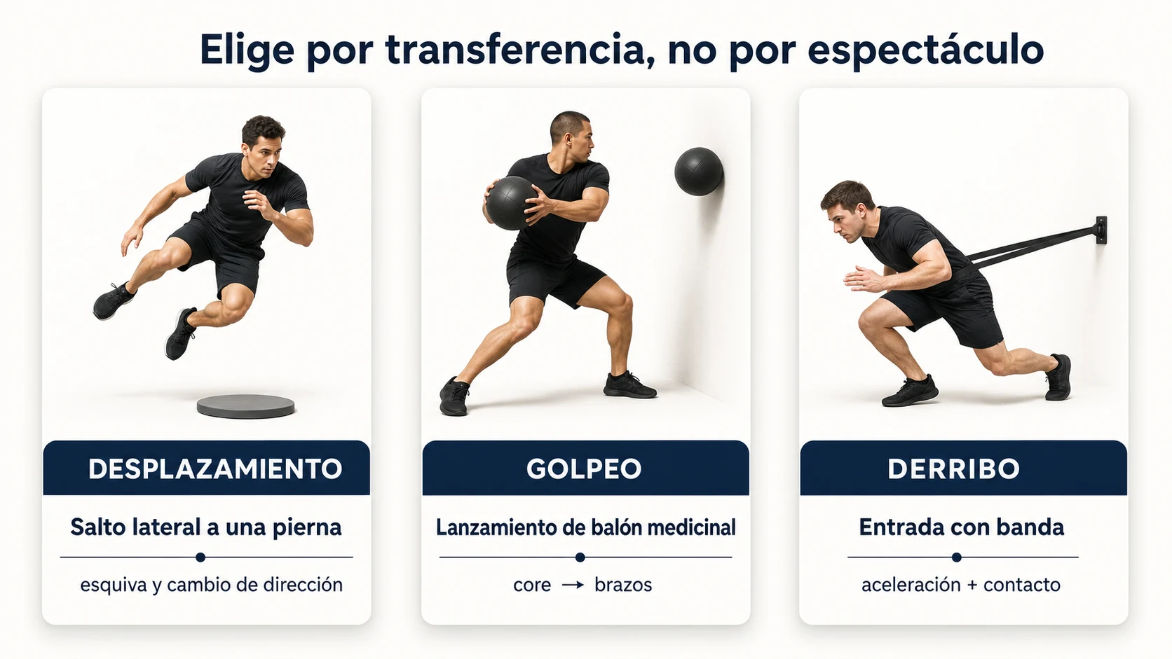 Ejercicios pliométricos para desplazamiento golpeo y derribo según su transferencia al MMA