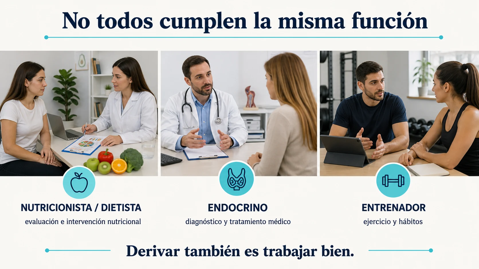 Funciones del nutricionista dietista endocrino y entrenador