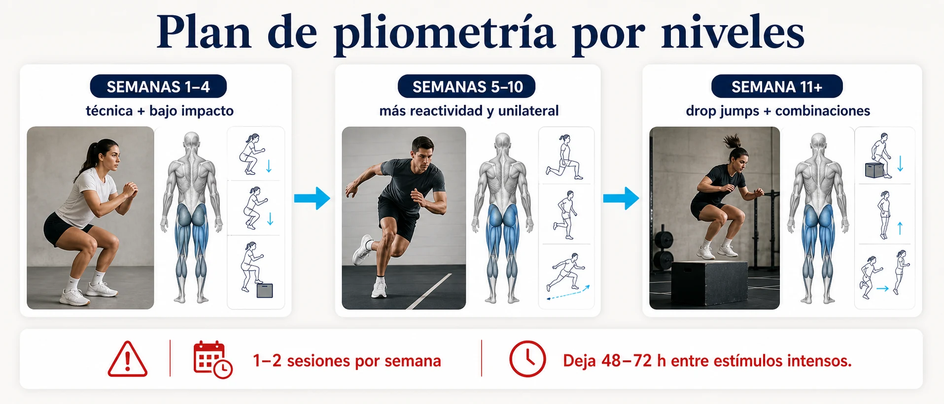 Plan de pliometría por niveles y semanas