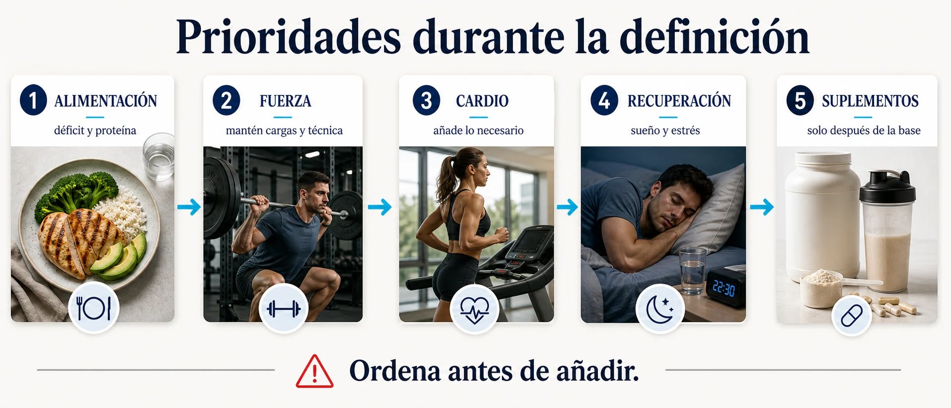 Prioridades durante la definición muscular