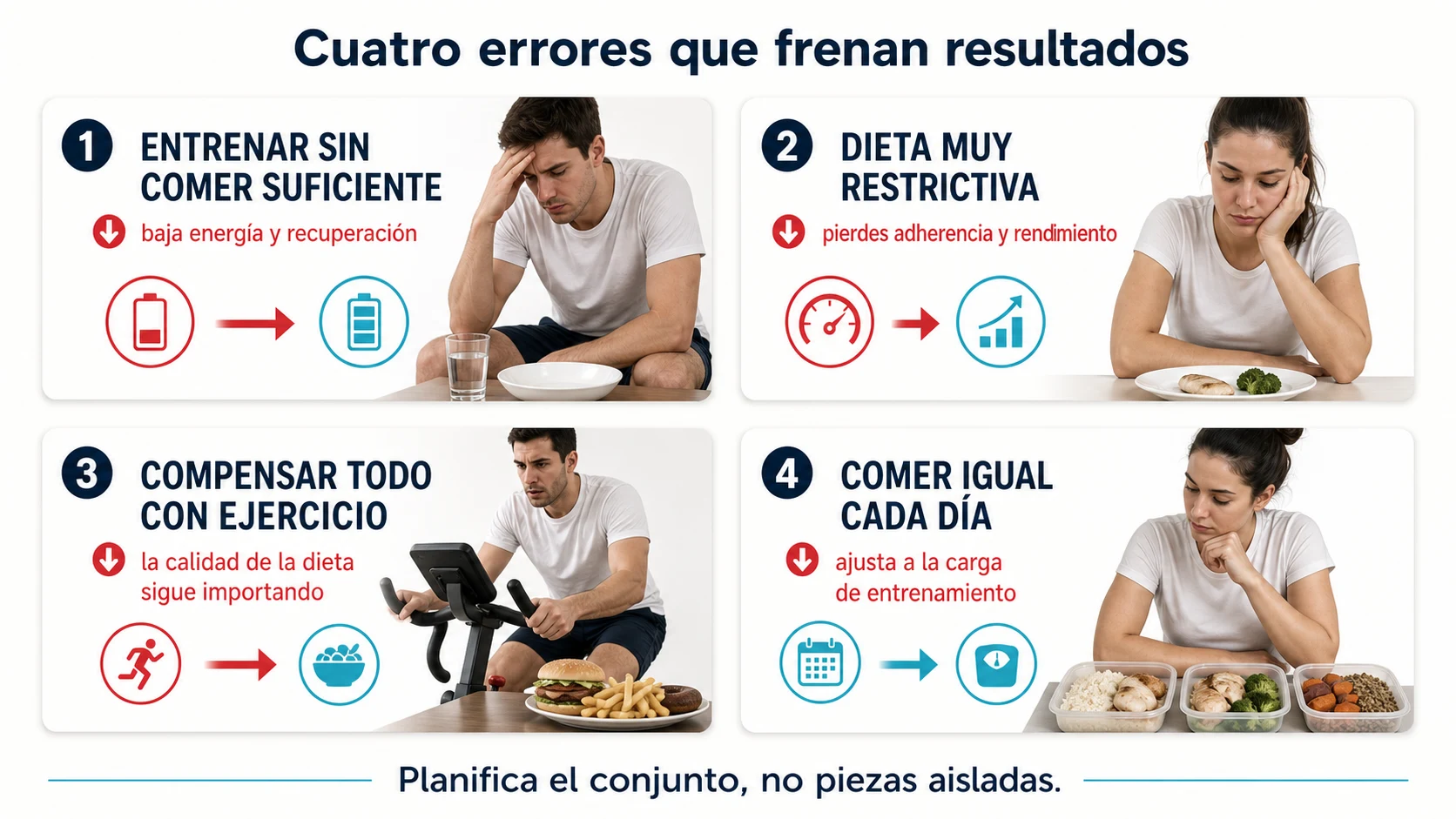 Errores frecuentes al combinar ejercicio físico y nutrición