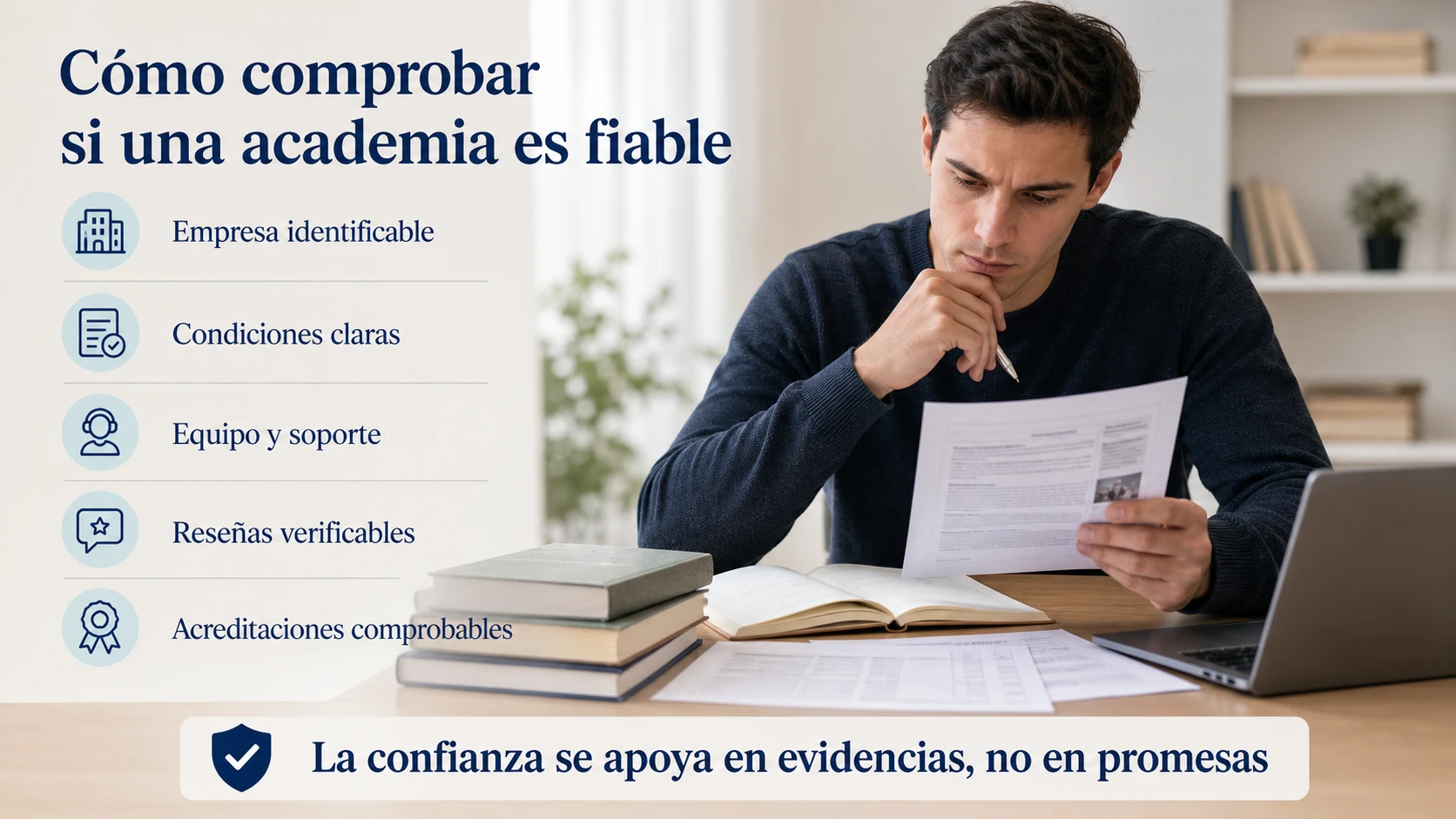 Señales objetivas para comprobar la fiabilidad de una academia online