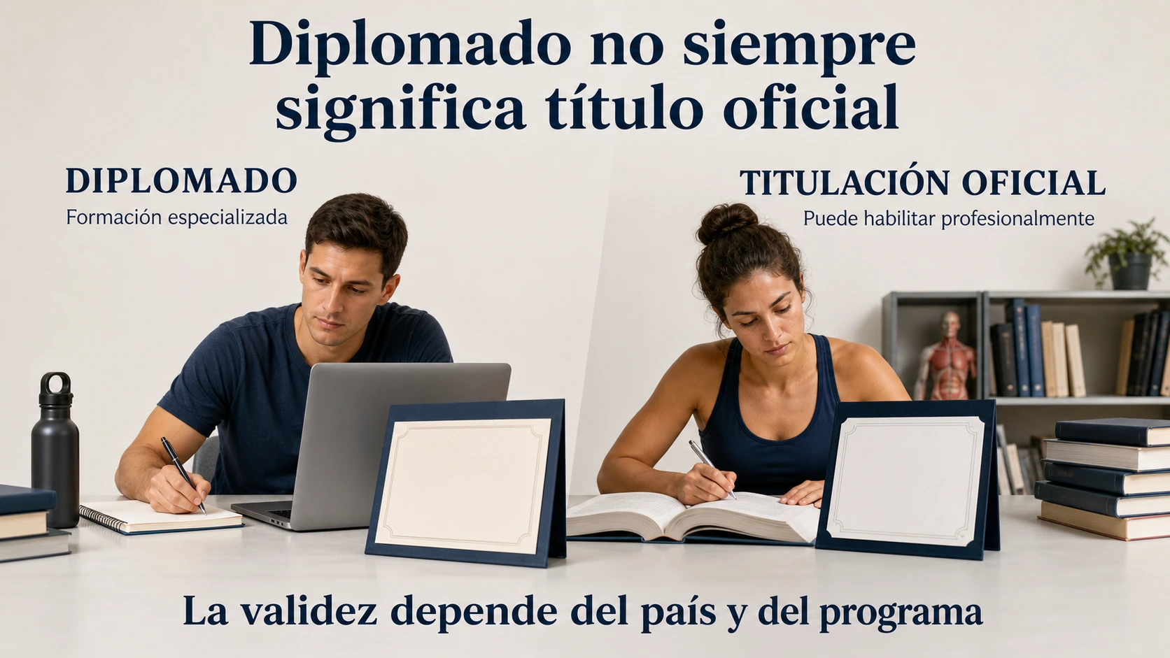 Diferencia entre un diplomado deportivo y una titulación oficial