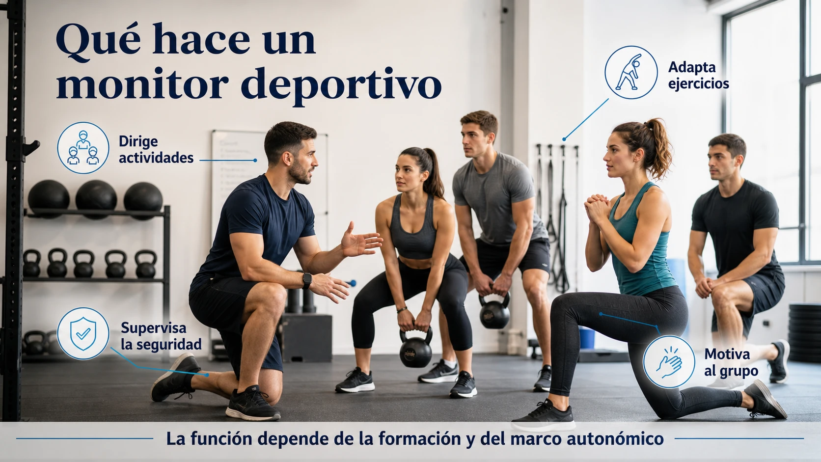 Funciones y ámbito profesional de un monitor deportivo