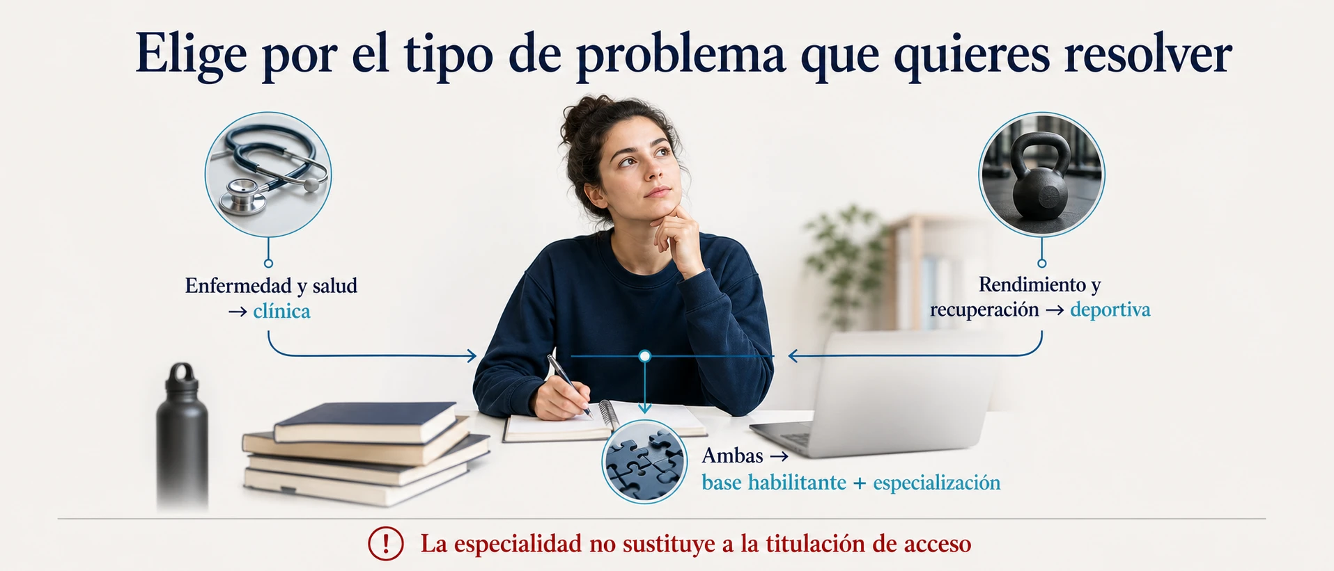 Árbol de decisión para elegir entre nutrición clínica y nutrición deportiva