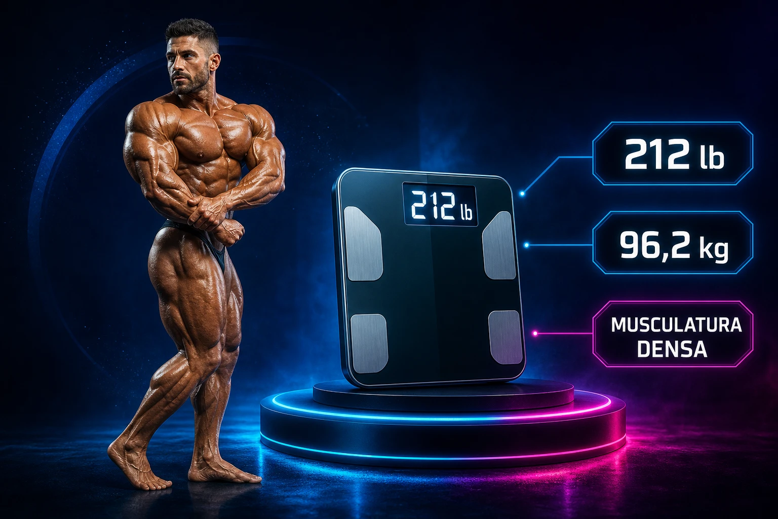 Categoría 212 de culturismo masculino con límite de 212 libras o 96,2 kilogramos