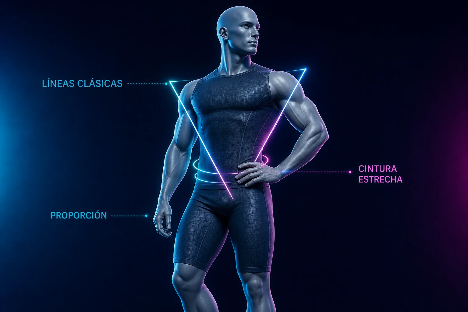 Classic Physique con líneas clásicas, cintura estrecha y musculatura proporcionada